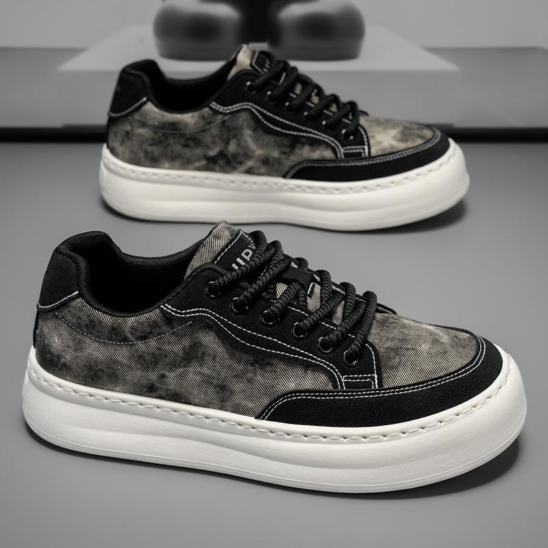 

Men s shoes 2025 autumn new heightening lace-up comfortable board shoes men s sports style lightweight thick-soled outdoor casual shoes 44 чёрный