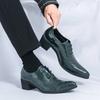 Luxury Multiple Colors High Heel Men's Shoes Fashion Moccasin Man Wedding Shoes Groom Designer Pointed Toe Leather Dress Oxfords