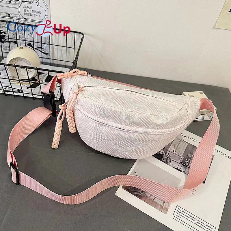 Женская сумка Cozy Up с диагональным ремешком большой емкости простая студенческая нагрудная сумка легкая спортивная женская поясная сумка 33X16X10CM розовый 1398₽