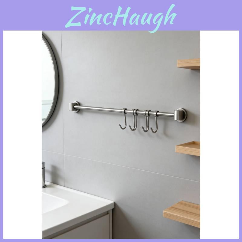 Modern Stainless Steel Kitchen Wall Mount Rack With Double Layer Hooks For Utensil Storage