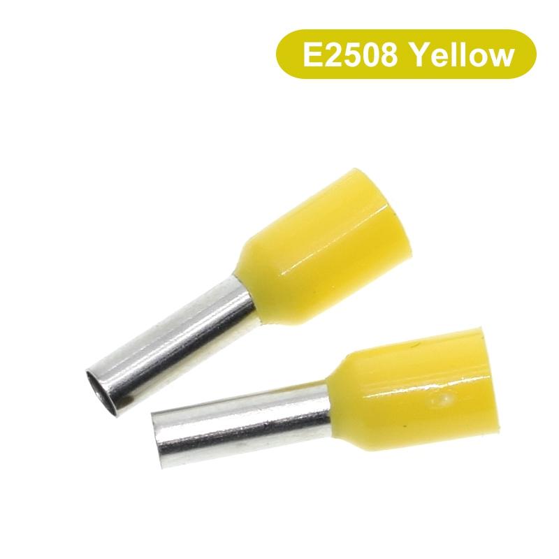 100pcs E0508 E2508 Tubular Wire Cold Pressure Connector Electrical Cable Crimps Wire Ferrules 22AWG Wire VE0508 VE2508