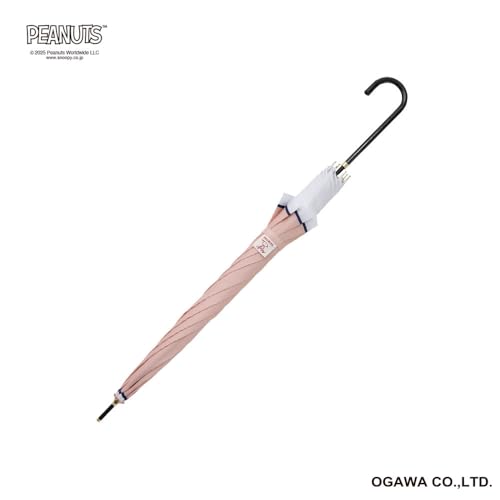 ogawa (Ogawa) [2025] Long Umbrella, Jump Style, 60cm, 7 Ribs, Peanuts Snoopy/Pink, Water-Repellent, 90617