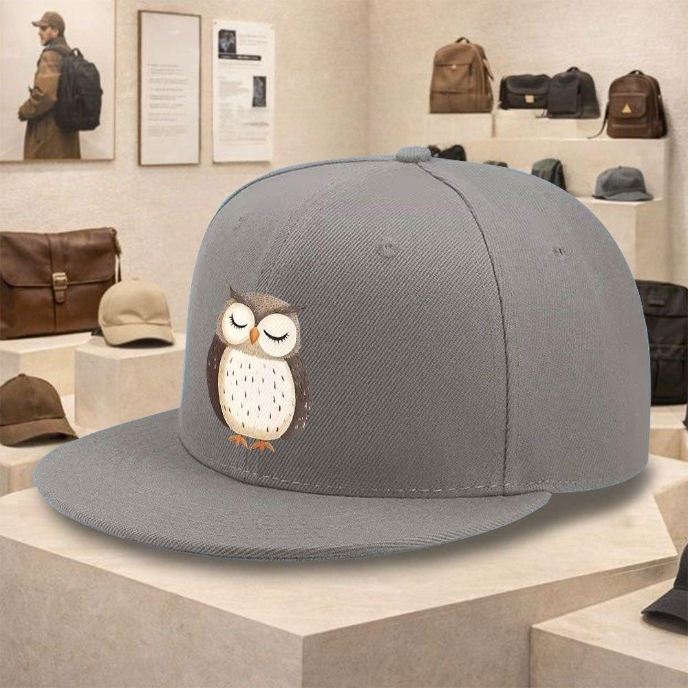 

Sleeping Owl Print Polyester Baseball Cap Unisex Snapback Street Hiphop Hat Casual Outdoor One Size