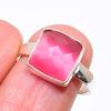 Pink Monalisa Stone Gemstone 925 Sterling Silver Jewelry Ring Size Adj KJ-430
