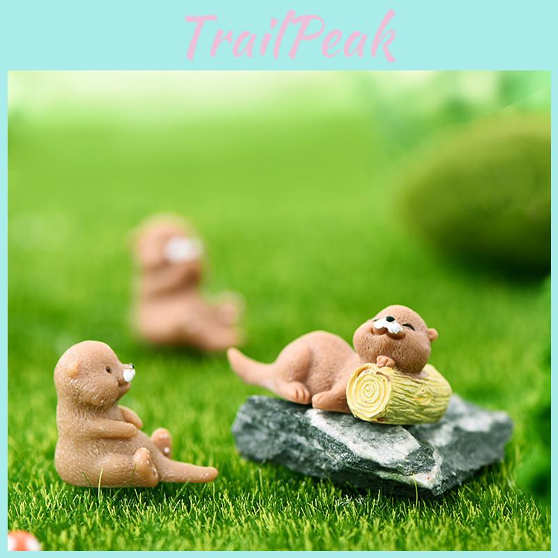 Cute Resin Otter Keychain Artistic Cartoon Miniature Ornament Diy Accessory