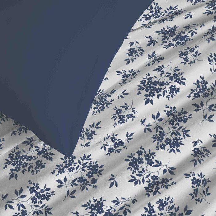 Pack complet housse de couette réversible "Vanessa" 6 pièces pour lit 140 x 190 Eloise Bleu