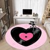 1pc Heart Vinyl Office Round Area Rug,  Mat Suitable For Office, Under Office Chairs Bedroom Living Room Home Decor, Room Deco
