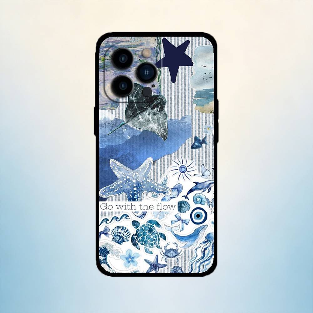 AAA Ocean Sea Turtle  Phone Case For iPhone 17,16,15,14,13,12,11 Plus,Pro Max,XS,Soft Silicone Black Cover