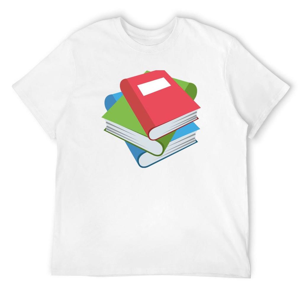 BooksPile Of Books Stack Of Books T-Shirt man t shirt summer top graphics plus size tops men t shirts