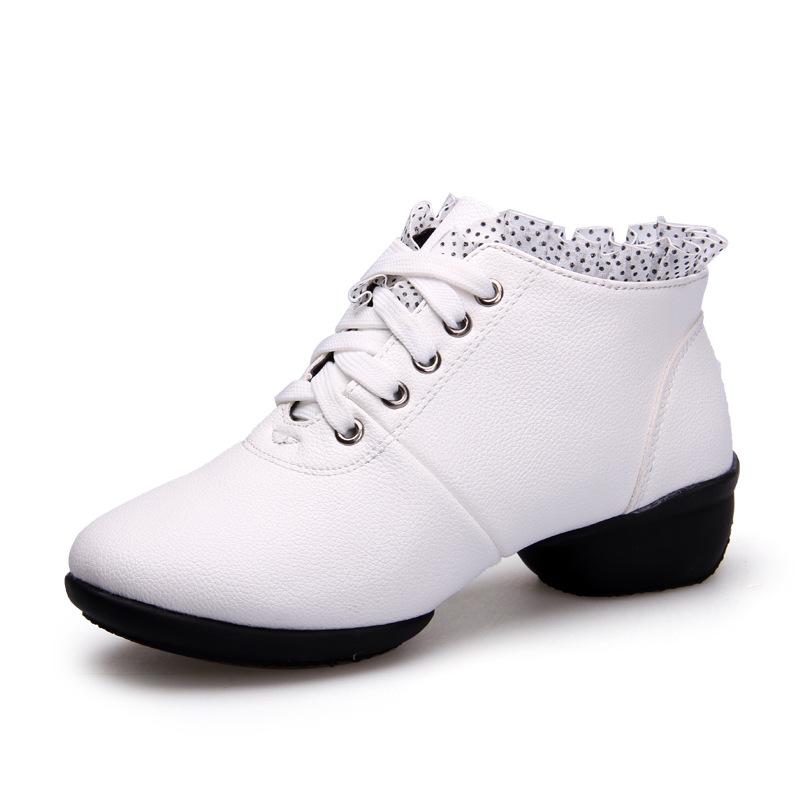 Square Dance Shoes Dance Shoes Female Adult Soft Sole Middle Heel Sailor Dance Shoes Dance Shoes Performance Shoes New Mesh