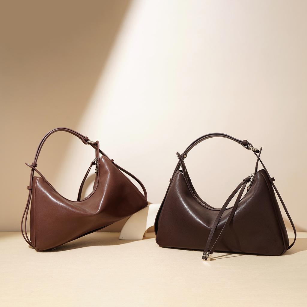 Genuine leather underarm bag 2025 new women's trendy commuter bag niche messenger bag cowhide crescent fashion shoulder bag