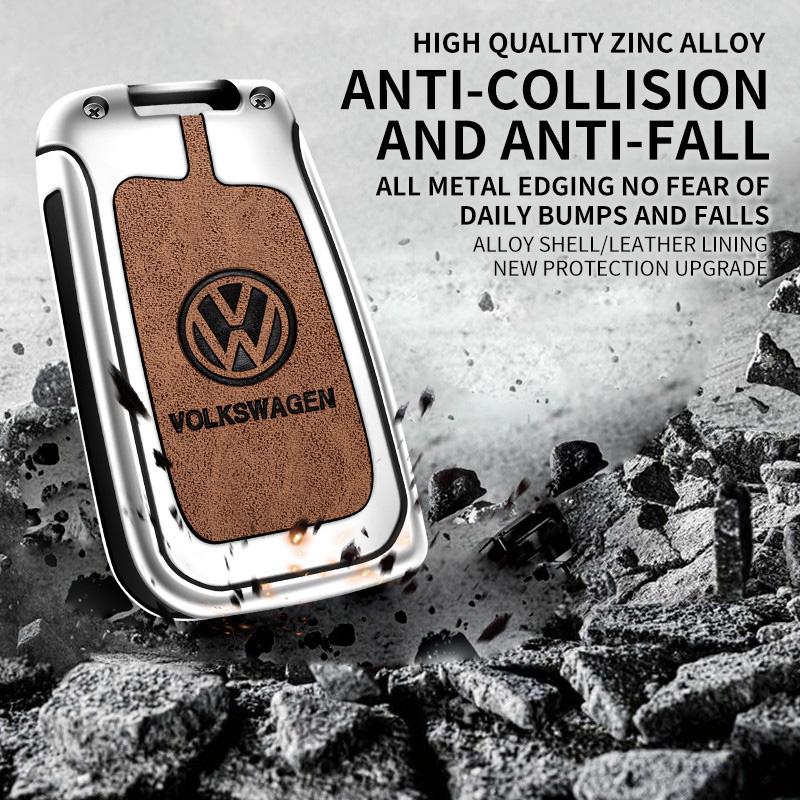 2025 Moda Calda Lega Auto Chiave Pieghevole Custodia Copertura Guscio Portachiavi Per VW Volkswagen Golf 7 MK7 Tiguan MK2 T-roc T-cross Portachiavi Auto Accessori