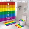 Colourful Rainbow Cube Shower Curtain Set And Bath Rugs Set Vibrant Pattern Bathroom Shower Curtains Set For Bathroom Home Decor