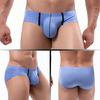 Men Briefs Sexy Low-rise U-Convex Soft Breathable Mesh Panties Patchwork Color Slim Fit Elastic Underwear Daily Wear