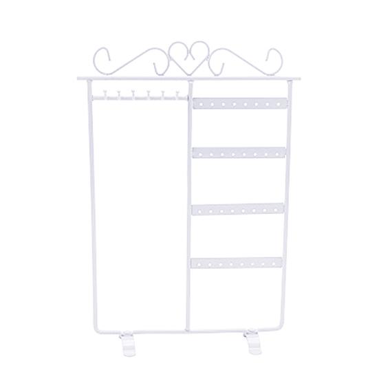 32 Holes 6 Hooks Necklace Hang Stand Holder 4 Tiers Jewelry Show Rack Organizer