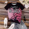 Summer Round Neck 3D Halloween Print Top Fashionable Casual Short Sleeved Women's T-shirts