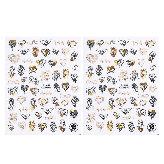 

2 шт. наклейки для дизайна ногтей, не выцветающие, легко наклеиваемые, самоклеящиеся, непадающие, сделай сам, День святого Валентина, красные сердечки, маникюрные наклейки, поставка для салонов красоты N