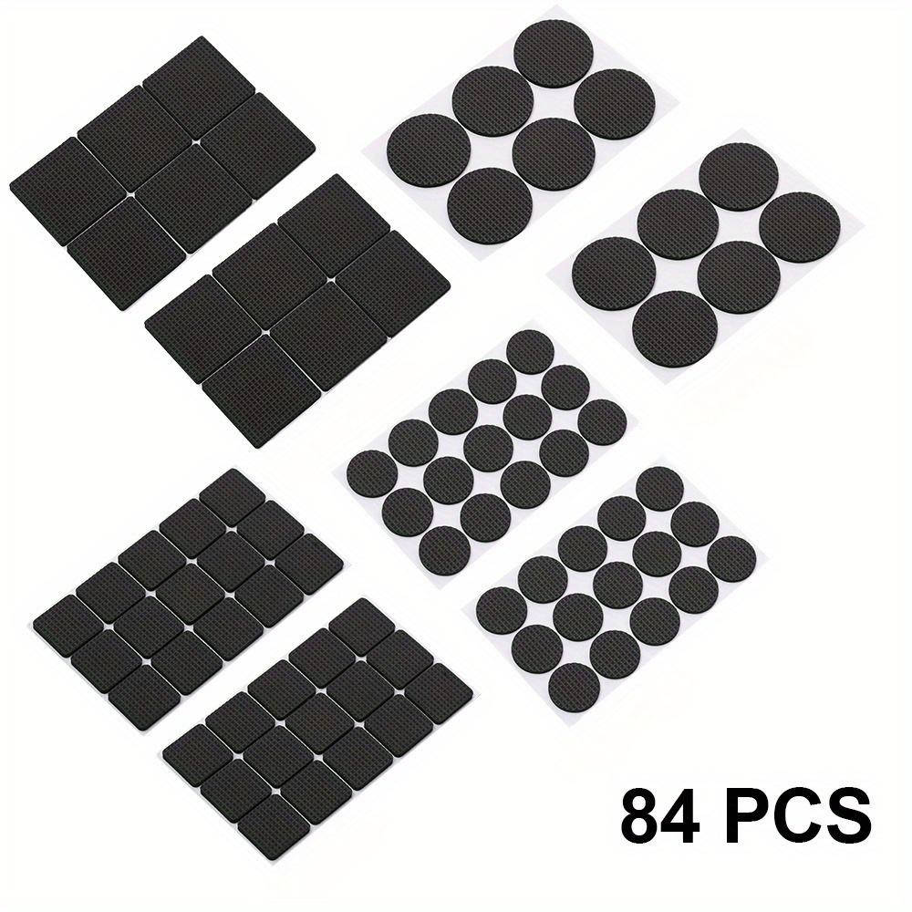 

84pcs Anti-Slip Furniture Mats. Self-adhesive rubber pads protect hardwood floors from scratches.