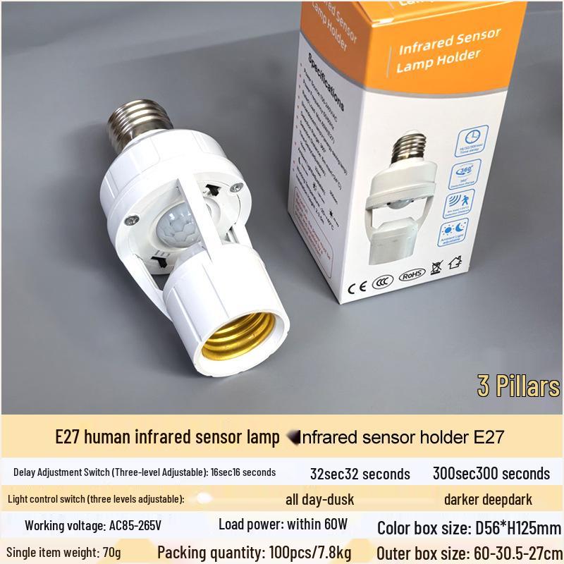 

Регулируемый винтовой патрон E27 для инфракрасного датчика радара для трансграничного использования