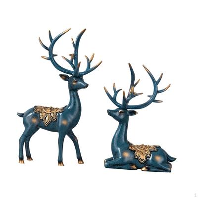 2 piese Deer Knick Knack Ornament Figurină Artizanat Statueta pentru accent Ziua Îndrăgostiților