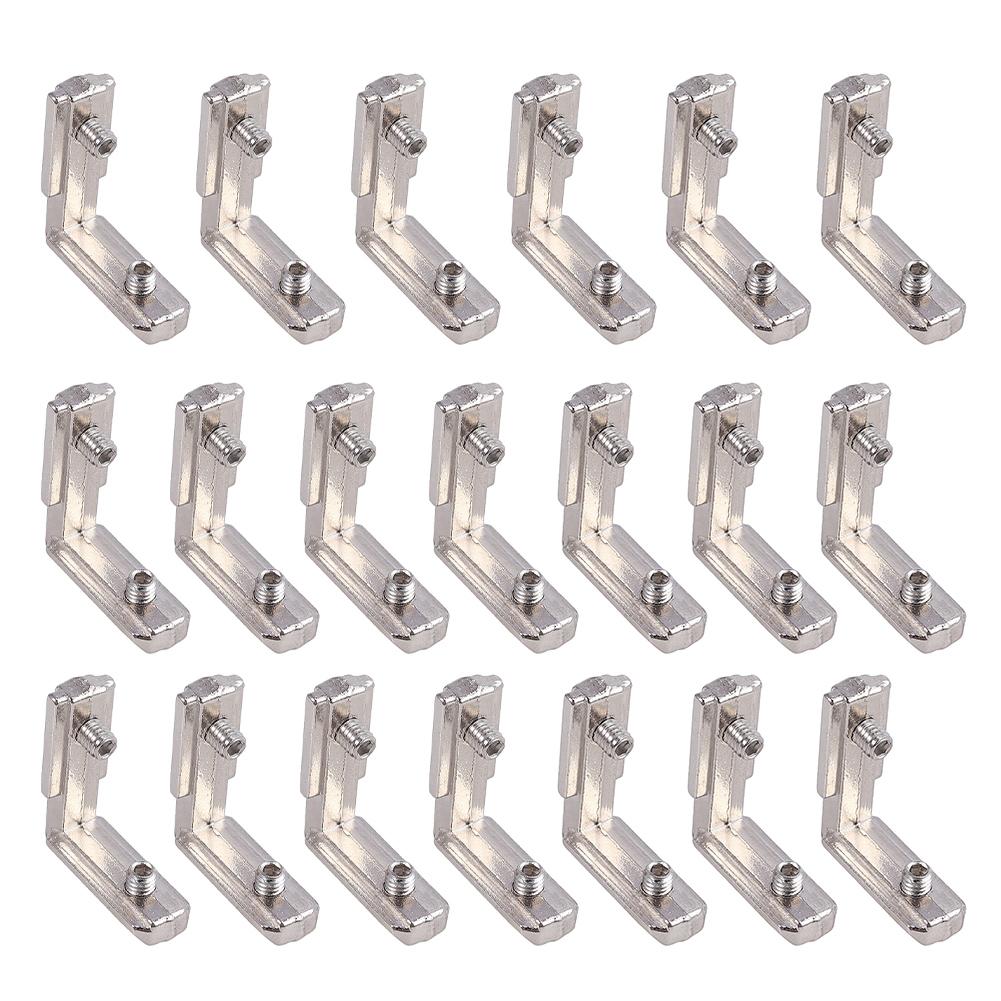 20pcs Corner Brackets Slot Aluminum Profile L-Shape Brackets 90° Inner Connector Eu-2020 Corner Connector Bracket Hardware