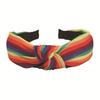 2Pcs Elegant Rainbow Striped Hair Hoop Festive Party Hair Accessory  For Celebrations and Events