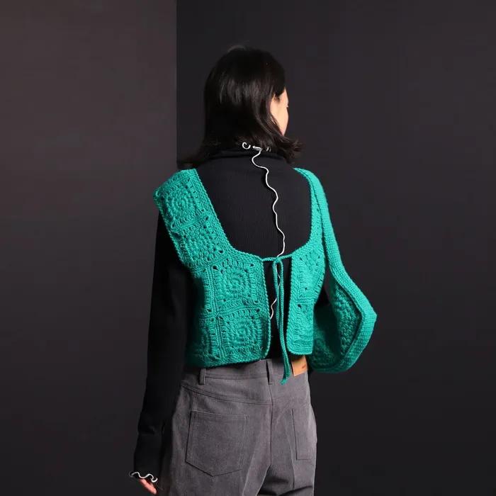 Bag Crochet Vintage Hand Made Green