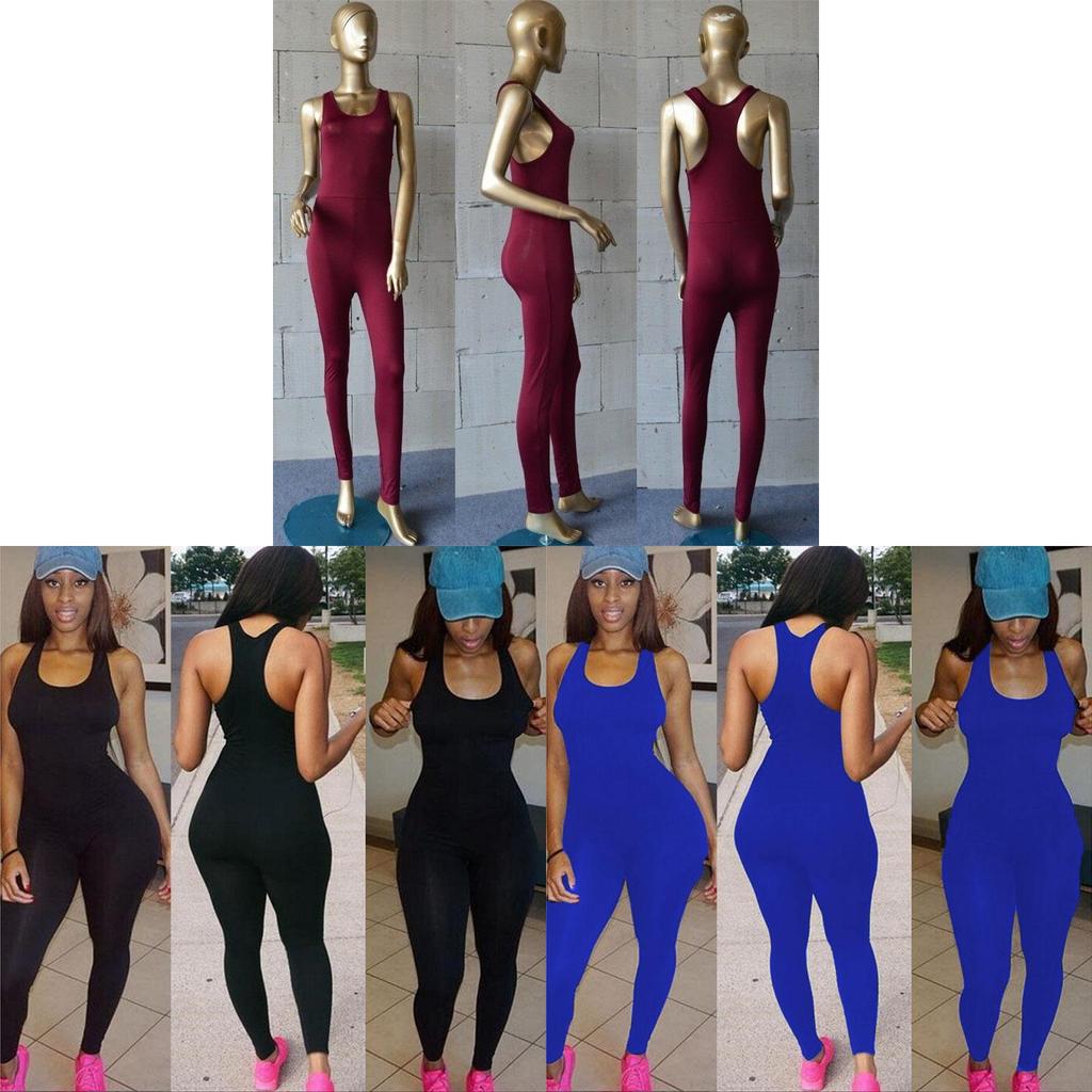 Tuta Romper Bodycon Casual Senza Maniche Sexy da Donna con Eleganti Pantaloni Lunghi