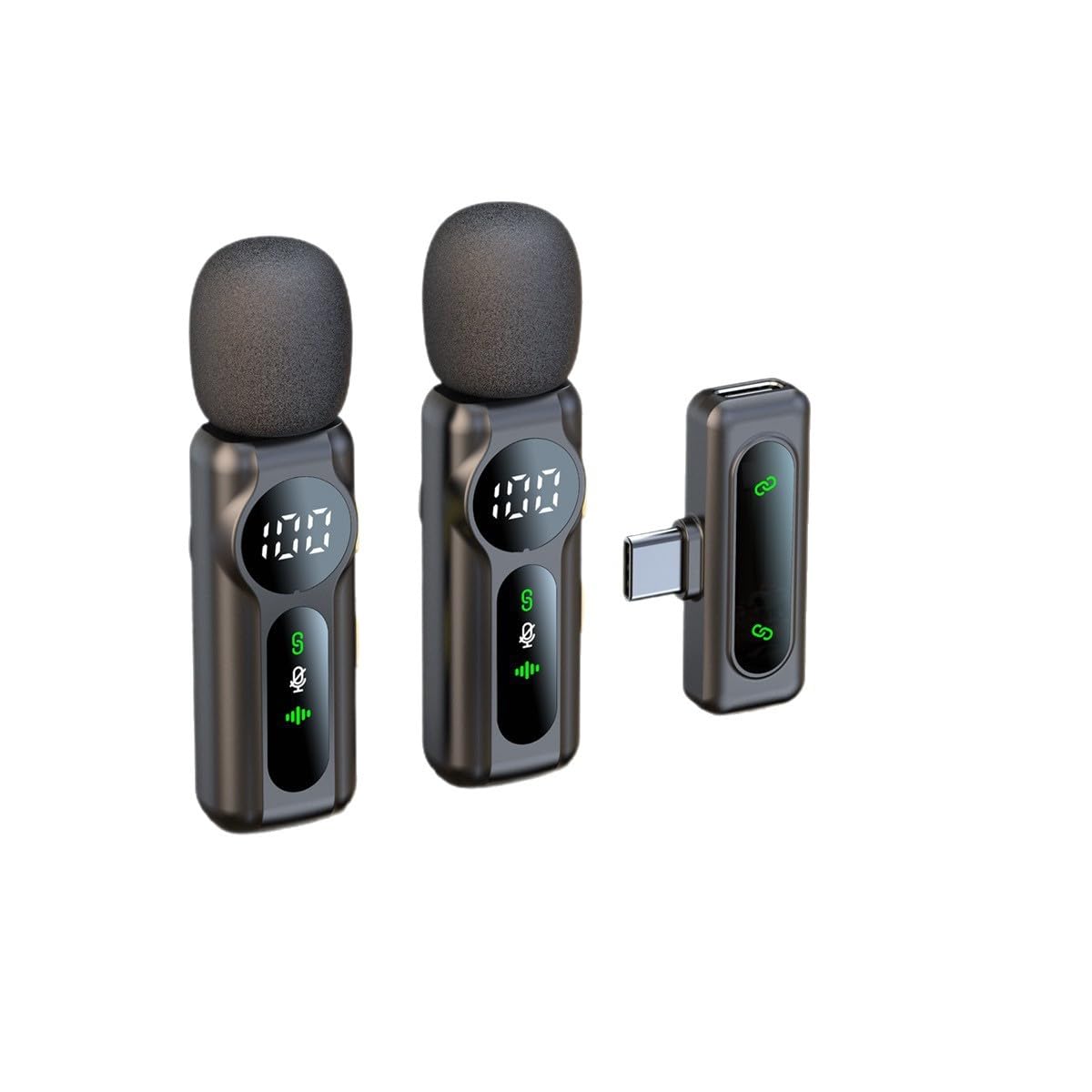 

360° Sound Collection Pin Microphone with Type-C Connector, Compatible with iPhone/Android Cameras, Audio/Image Sync, Wireless, Plug and Play, No App