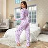 Women's Pajamas Bowknot Long Sleeve Pants Set Printed Set