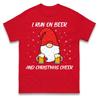 I Run On Beer And Christmas Cheer Funny Christmas T Shirt Xmas Gnome Gift Top