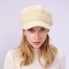 New Autumn and Winter Women's Peaked Cap Solid Color Knitted Hat Plus Velvet Warm Beret