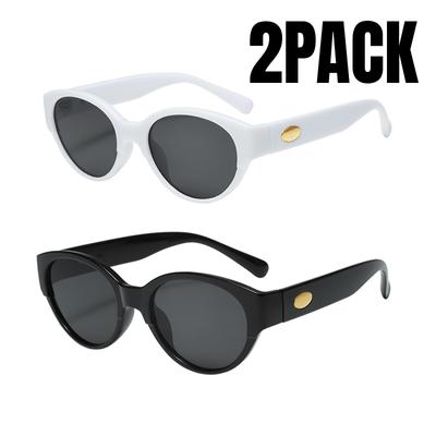 PACOTE COM 2 Óculos de Sol Moda Retrô Olho de Gato Clássicos Marca Feminina Estilo Designer Óculos de Sol Masculino para Viagem ao Ar Livre