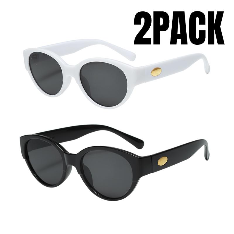 2PACK Retro Fashion Cat Eye Sunglasses Classics Women Brand Designer Style Sun Glasses Men's Outdoor Travel Sunglasses