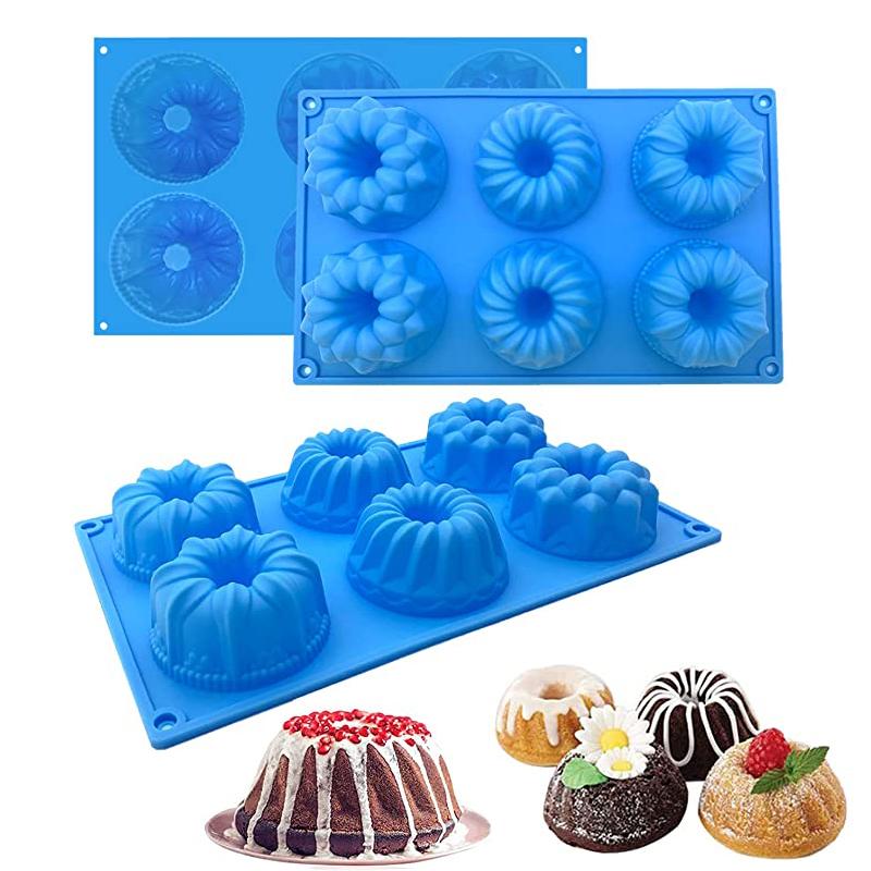 Fluted Tube Cake Pan Fancy Donuts Silicone Mold For Baking Donas Cupcake Soap Making Tool Moldes De Silicona Kitchen Accessory