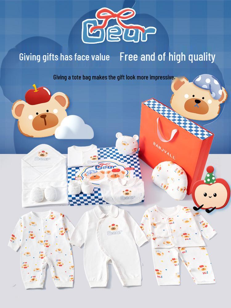 Autumn/Winter Newborn Baby Clothes High-End Pure Cotton Gift Set