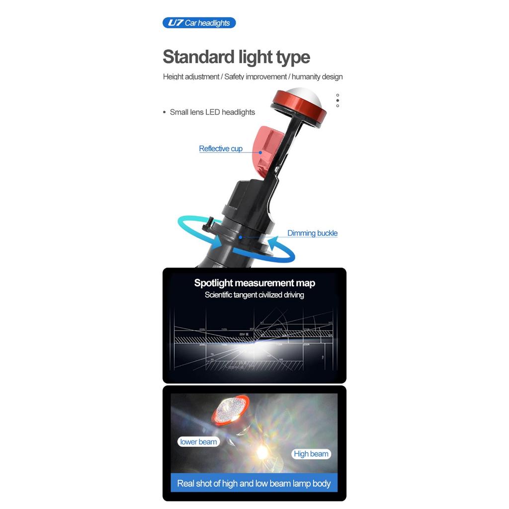 Neu U7 H4 H7 kleine linse fischaugenlampe auto led-scheinwerfer fern- und abblendlicht integrierte
