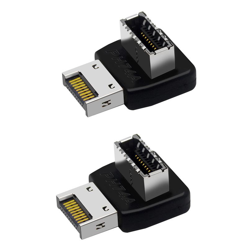 Usb 3.1 Type-E 90 Degree Adapter Front Type-C Header Connector Expansion Cable Adapter Connector For Pc Motherboard Plug