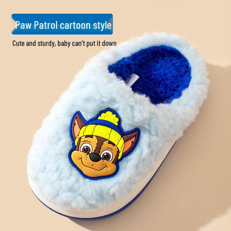 Paw Patrol Kinder rutschfeste Winter-Fellhausschuhe - Warm Baumwolle für Jungen & Mädchen