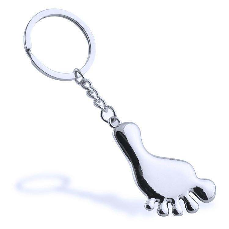 Custom Metal Small Footprint Keychain with Glossy Finish and Laser Engraved Logo