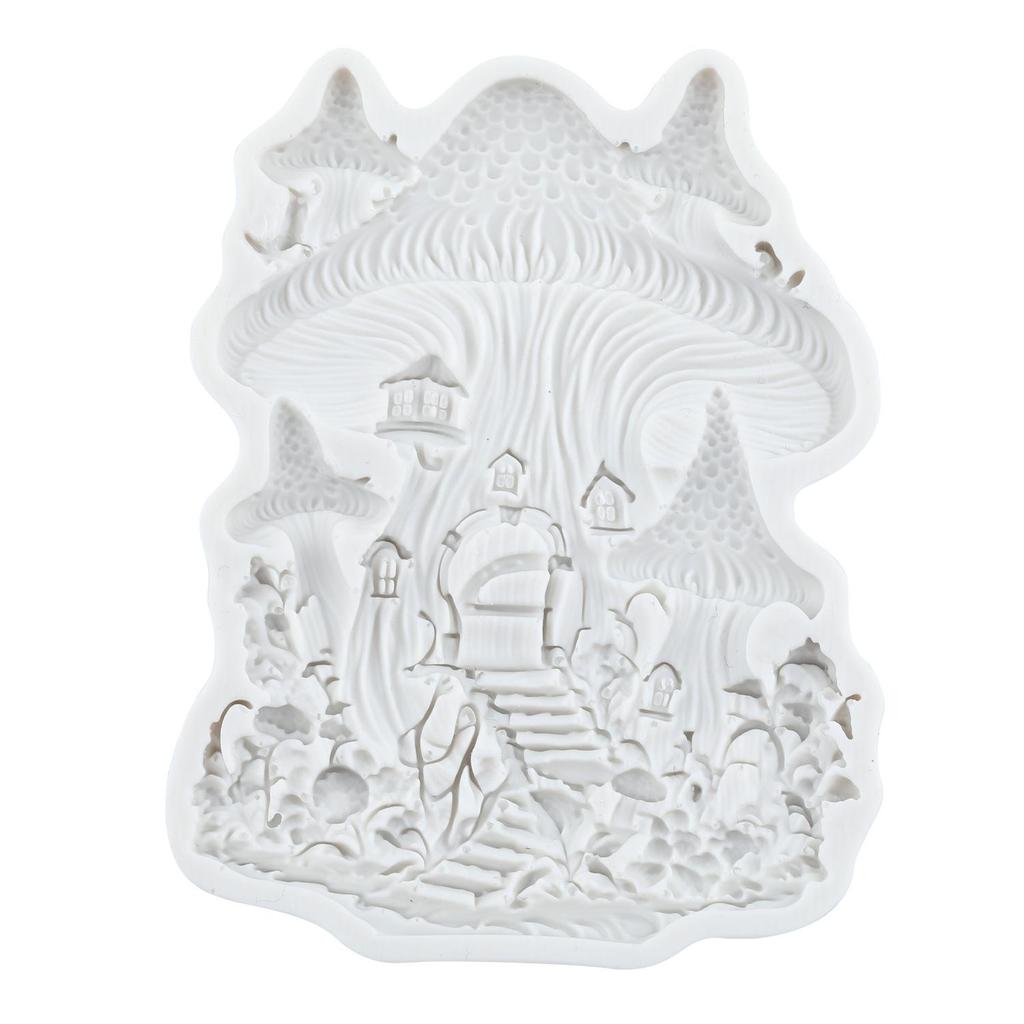 Fairy Garden House Silicone Mold Mushroom House Fondant Molds Cake Decorating Tools Cupcake Topper Candy Sugar Craft Gum Paste Polymer Clay