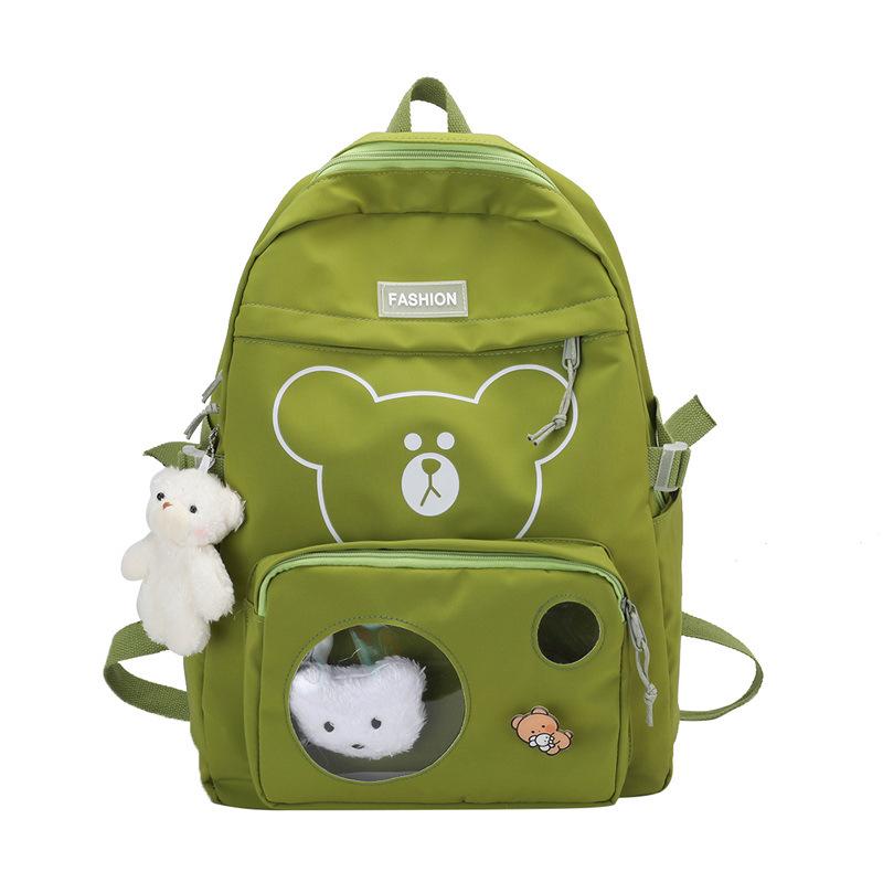 School bag new primary school students candy color student school bag cartoon bear cute college backpack women's casual backpack