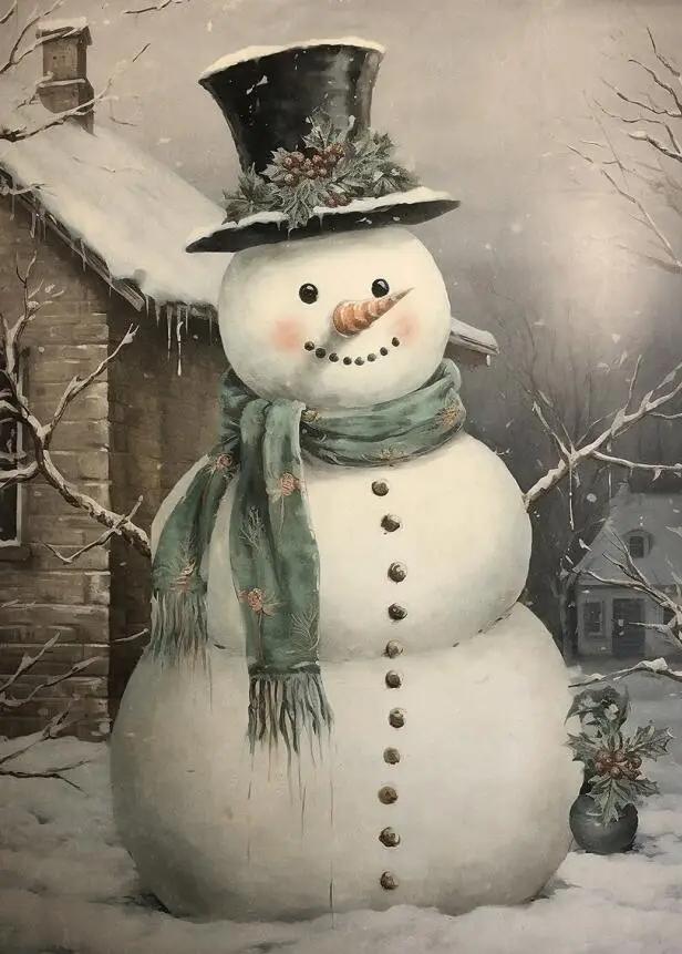 Christmas Tree Wall Art Decor Santa Claus On Swing Posters Prints Snowman Deer Winter Canvas Painting For Festival Decoration