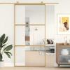 VidaXL Gold Sliding Door 102.5x205cm Clear ESG Glass and Aluminum 155150
