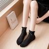 1 pair Hollow Out Mesh Princess Bow Socks Breathable Ruffle Lace Socks Low Tube Socks  Women Girls