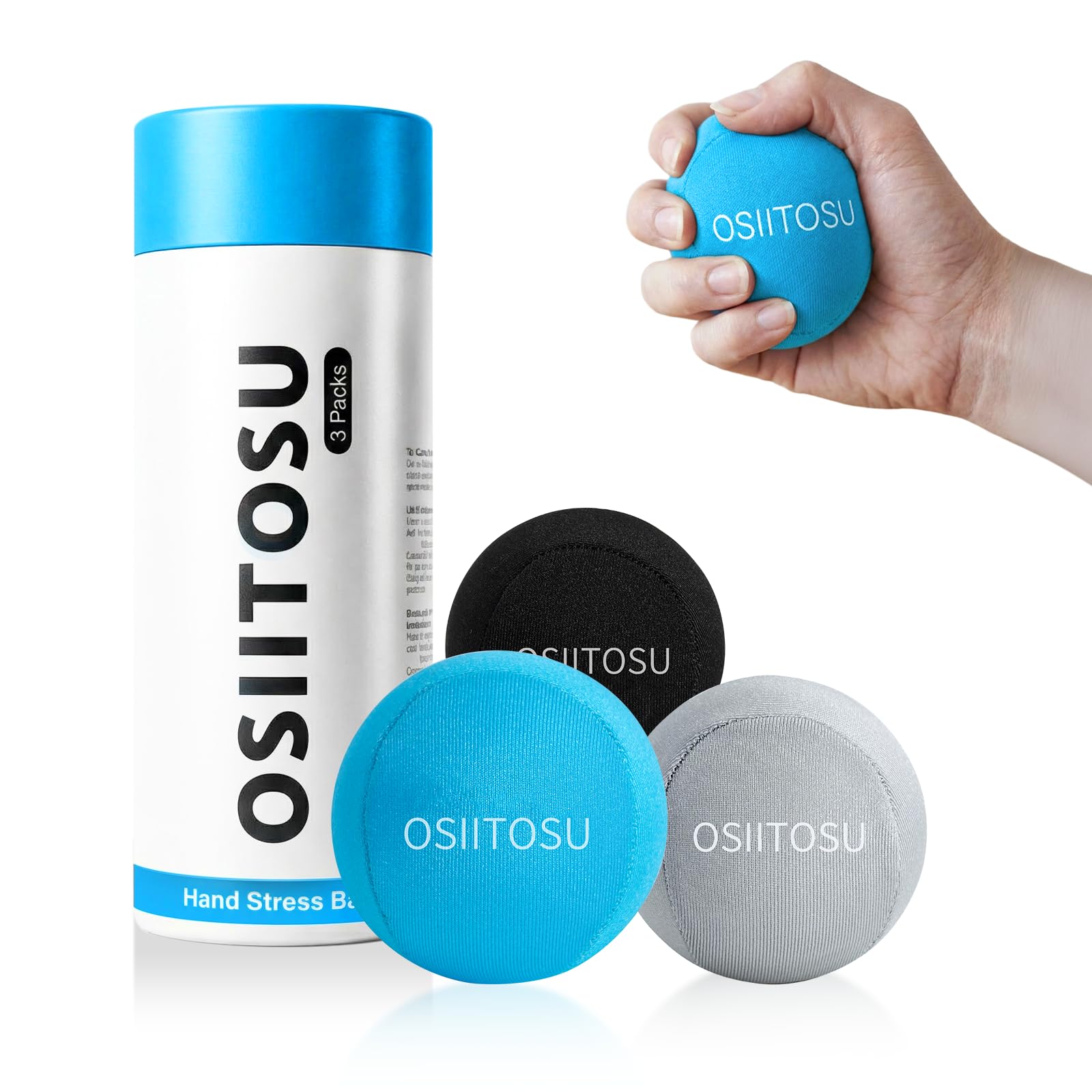 

OSIITOSU Stress Relief Balls Grip Strength Training Balls Hand Exercise Balls Set for Adults Children and Hard Balls Improves Grip Strength Gel Balls