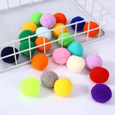 50/100 Stück Niedliche Lustige Katzen Spielzeug Dehnbarer Plüschball Katzen Spielzeug Ball Kreativ Bunt Interaktiv Katzen Pom Pom Katzen Kauspielzeug
