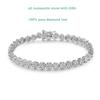 Smyoue Brilliant Cut Flower Moissanite Tennis Bracelet for Women 1.5mm Gem Full Diamond 925  Silver Plated 18K Jewelry