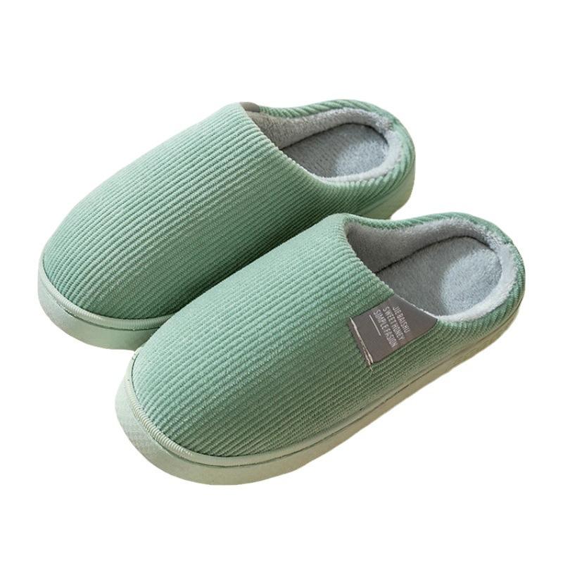 Cotton slippers women's winter home hair slippers piled warm home couple cotton shoes soft sole