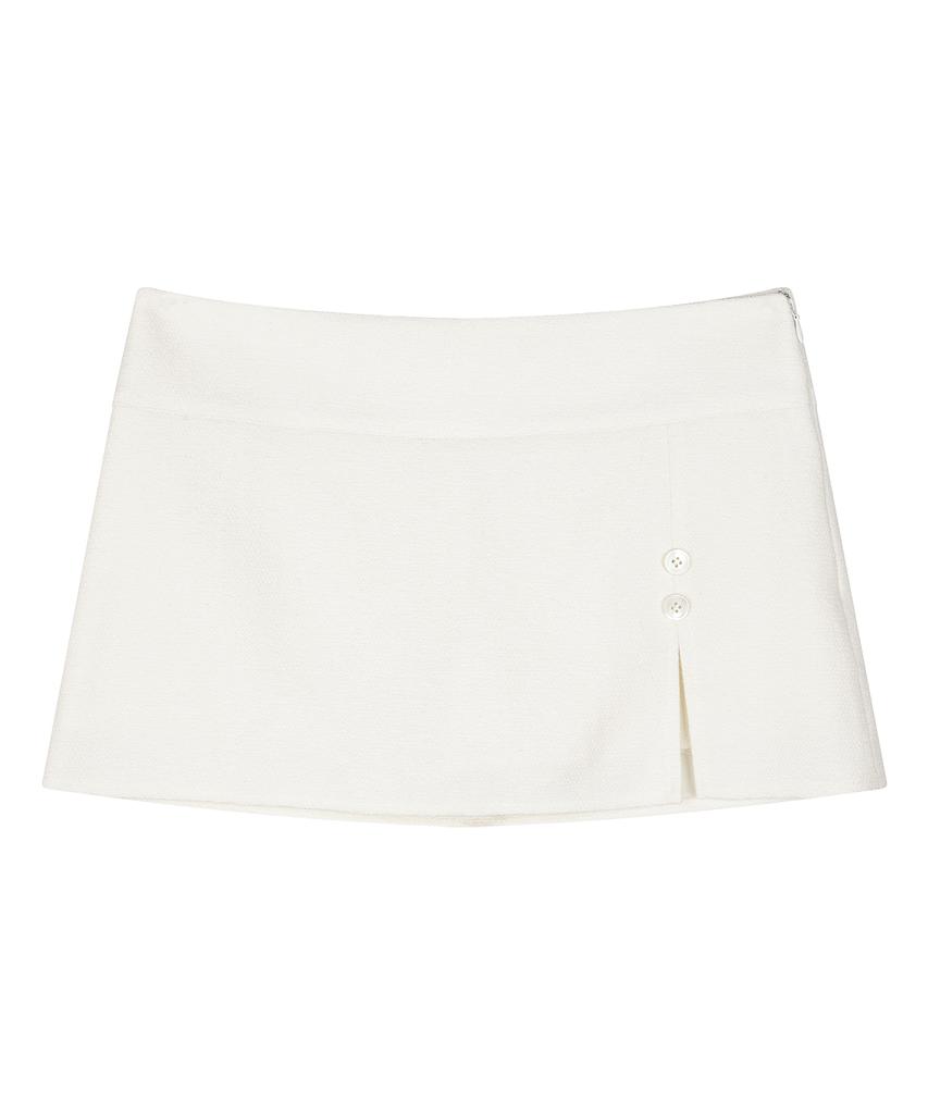Leijeumiya Selena Matching Wool Tweed Pants Skirt [Ivory]
